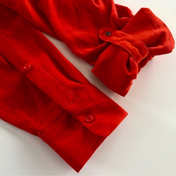 🌼 Mossimo Button Front Long Sleeve Drapey Blouse, M - Picture 5 of 7